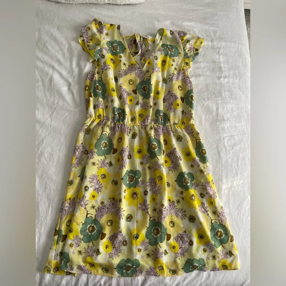 Ann Taylor Yellow and Green Floral Midi Dress - Picture 2 of 4